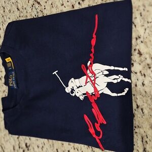 Polo Ralph Lauren Classic Fit Long Sleeve Navy Big Pony Logo Tee, Size Small
